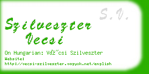 szilveszter vecsi business card